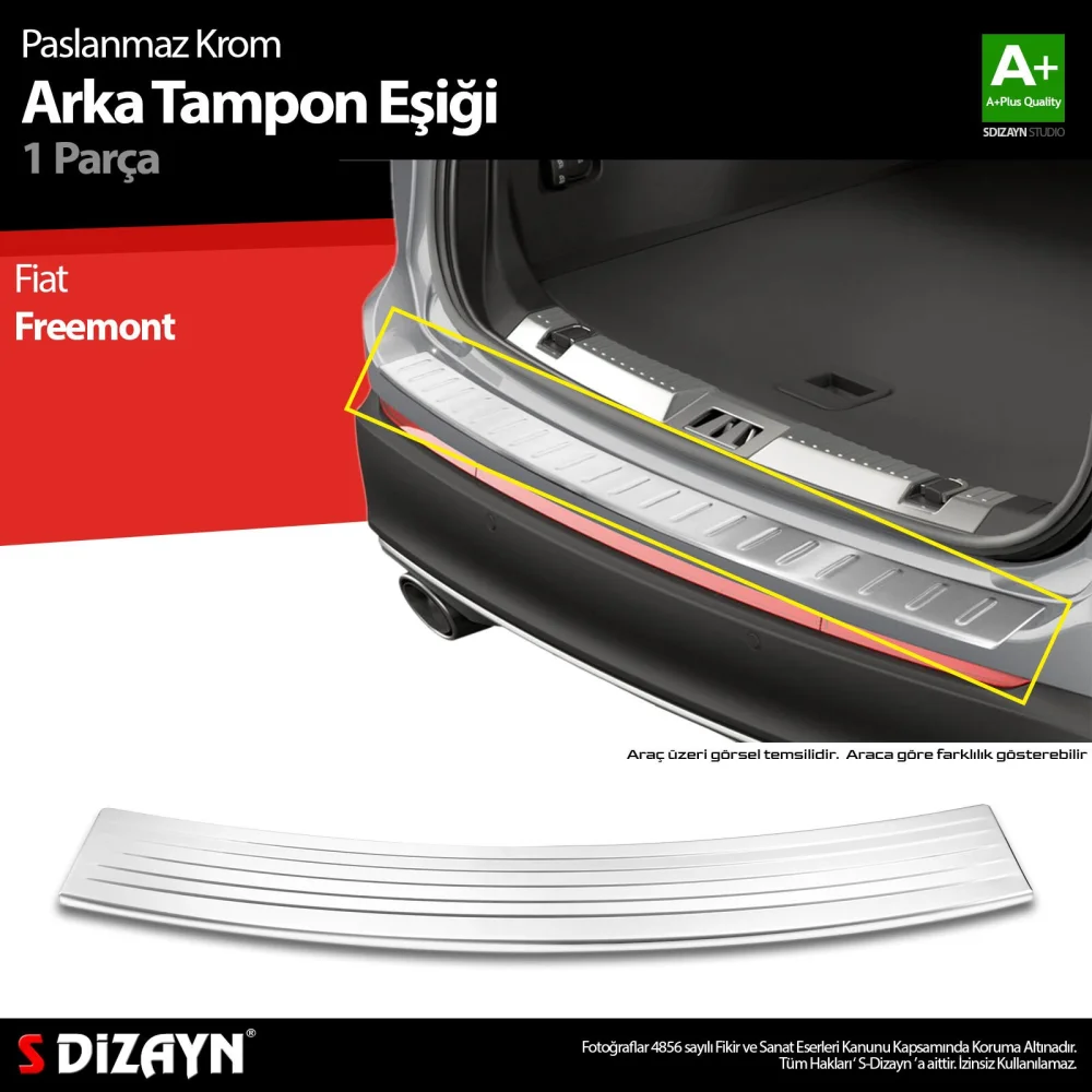 Drs Tuning Fiat Freemont Krom Arka Tampon Eşiği 2012 Üzeri A+ Kalite