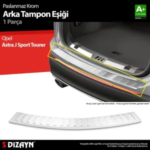 Opel Astra 2009-2015 (J) uyumlu J Sport Tourer Krom Arka Tampon Eşiği 2010-2014 A+ Kalite modelleri DRS Tuning'de. Kaliteli malzeme, hızlı kargo ve güvenli