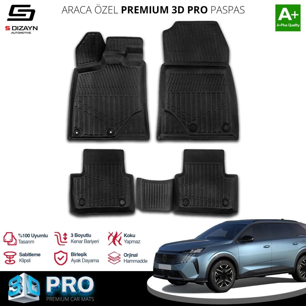 Drs Tuning Peugeot 5008 3D Pro Havuzlu Paspas 2024 Üzeri A+ Kalite