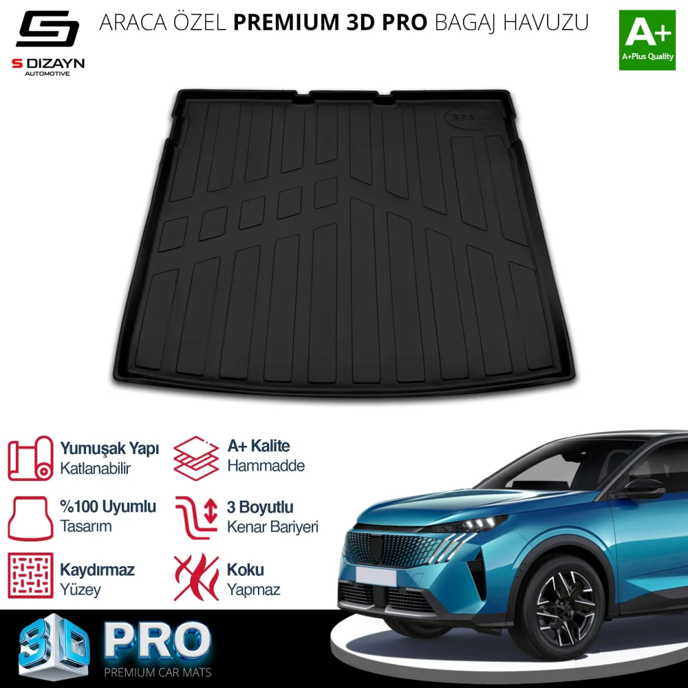 Drs Tuning Peugeot 3008 Hybrid 3D Pro Bagaj Havuzu 2024 Üzeri A+ Kalite