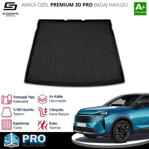 s-dizayn uyumlu Peugeot 3008 Hybrid 3D Pro Bagaj Havuzu 2024 Üzeri A+ Kalite modelleri DRS Tuning'de. Kaliteli malzeme, hızlı kargo ve güvenli alışverişle
