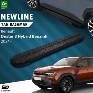 S-Dizayn Renault Duster 3 Hybrid Benzinli NewLine Siyah Yan Basamak 183 Cm 2024 Üzeri A+ Kalite thumb 1
