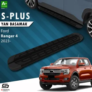 S-Dizayn Ford Ranger 4 S-Plus Siyah Yan Basamak 203 Cm 2023 Üzeri A+ Kalite thumb 1