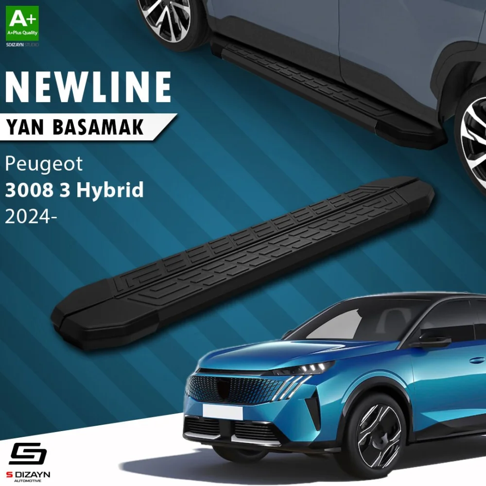 Drs Tuning Peugeot 3008 3 Hybrid NewLine Siyah Yan Basamak 183 Cm 2024 Üzeri A+ Kalite