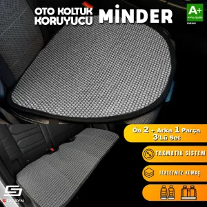 S-Dizayn Oto Koltuk Koruyucu Alt Minder Füme Universal 2+1 Parça Ön Arka A+ Kalite thumb 2