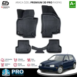 S-Dizayn VW Golf 4 3D Pro Havuzlu Paspas 1997-2005 A+ Kalite thumb 1