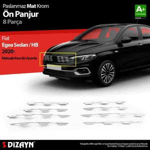 Fiat Egea Hatchback 2015-Günümüz (HB) uyumlu SD / HB Krom Ön Panjur Diamond Model 8 Prç 2020 Üzeri Mat Krom A+ Kalite modelleri DRS Tuning'de. Kaliteli