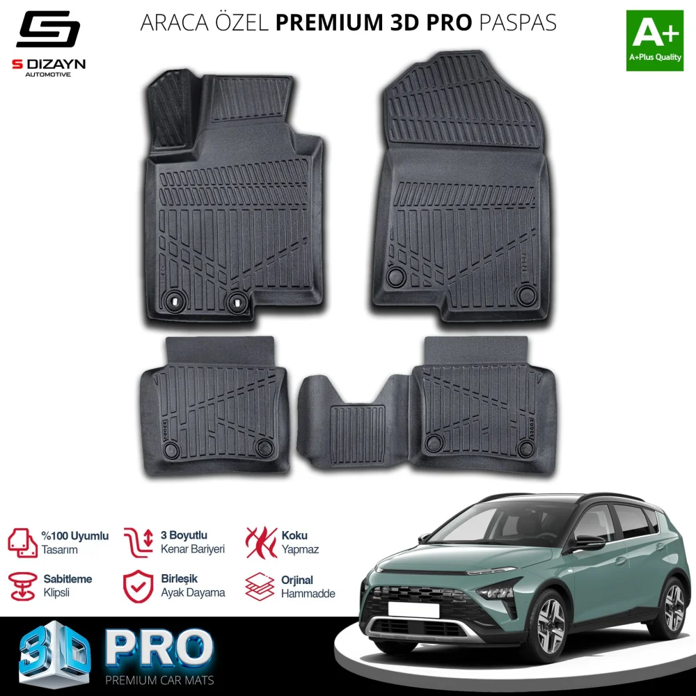 Drs Tuning Hyundai Bayon 3D Pro Havuzlu Paspas 2021 Üzeri A+ Kalite