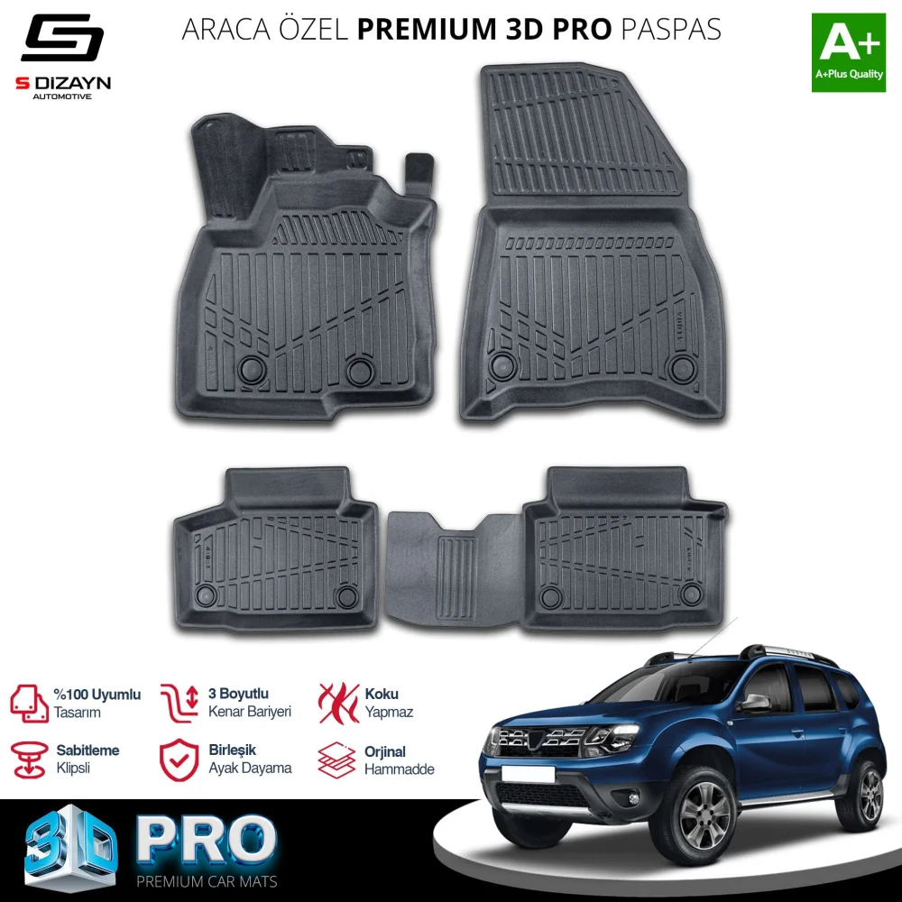 Drs Tuning Dacia Duster 3D Pro Havuzlu Paspas 2018-2022 A+ Kalite