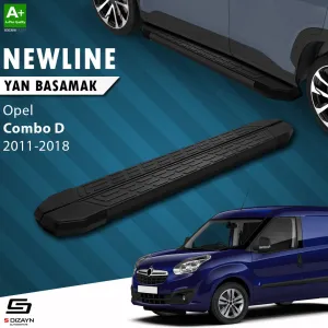 S-Dizayn Opel Combo D Uzun Şase NewLine Siyah Yan Basamak 223 Cm 2011-2018 A+ Kalite thumb 1