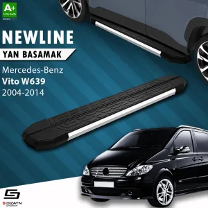 S-Dizayn Mercedes Vito W639 Uzun Şase NewLine Krom Yan Basamak 253 Cm 2004-2014 A+ Kalite thumb 1