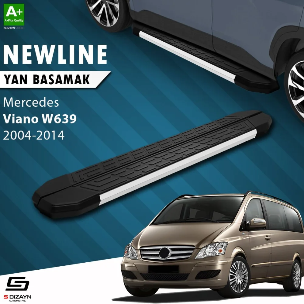 S-Dizayn Mercedes Viano W639 Uzun Şase NewLine Aluminyum Yan Basamak 253 Cm 2004-2014 A+ Kalite