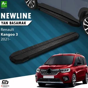 S-Dizayn Renault Kangoo 3 Uzun Şase NewLine Siyah Yan Basamak 223 Cm 2021 Üzeri A+ Kalite thumb 1