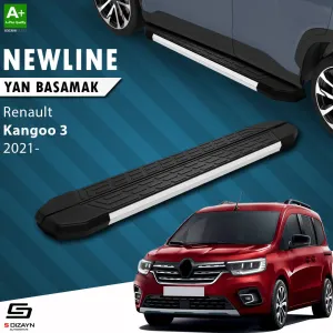 S-Dizayn Renault Kangoo 3 Uzun Şase NewLine Aluminyum Yan Basamak 223 Cm 2021 Üzeri A+ Kalite thumb 1