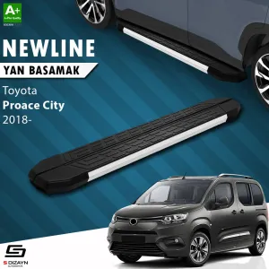S-Dizayn Toyota Proace City Uzun Şase NewLine Aluminyum Yan Basamak 213 Cm 2018 Üzeri A+ Kalite thumb 1