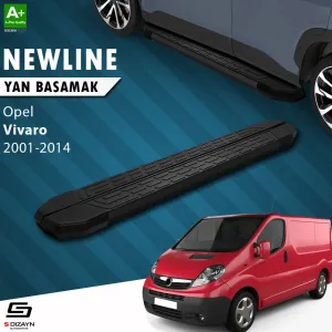 S-Dizayn Opel Vivaro A Uzun Şase NewLine Siyah Yan Basamak 263 Cm 2001-2014 A+ Kalite thumb 1