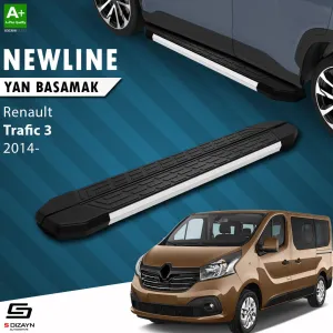 S-Dizayn Renault Trafic 3 Kısa Şase NewLine Aluminyum Yan Basamak 223 Cm 2014-2020 A+ Kalite thumb 1