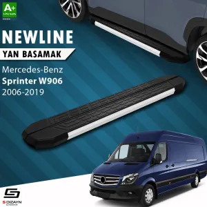 S-Dizayn Mercedes Sprinter W906 Kısa Şase NewLine Aluminyum Yan Basamak 263 Cm 2006-2019 A+ Kalite thumb 1