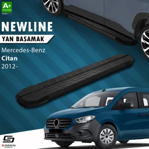 S-Dizayn Mercedes Citan Uzun Şase NewLine Siyah Yan Basamak 223 Cm 2012-2021 A+ Kalite thumb 1
