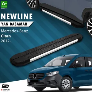 S-Dizayn Mercedes Citan Uzun Şase NewLine Krom Yan Basamak 223 Cm 2012-2021 A+ Kalite thumb 1