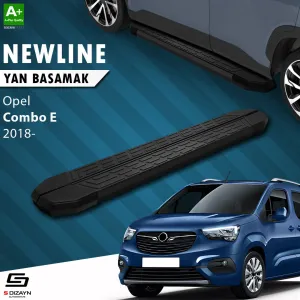 S-Dizayn Opel Combo E Uzun Şase NewLine Siyah Yan Basamak 213 Cm 2018 Üzeri A+ Kalite thumb 1