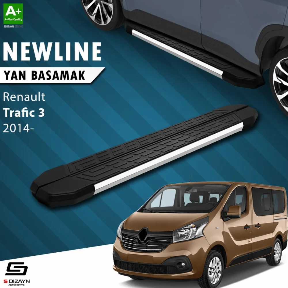 S-Dizayn Renault Trafic 3 Uzun Şase NewLine Krom Yan Basamak 263 Cm 2014-2020 A+ Kalite