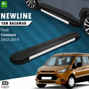 S-Dizayn Ford Connect Uzun Şase NewLine Aluminyum Yan Basamak 203 Cm 2002-2014 A+ Kalite thumb 1