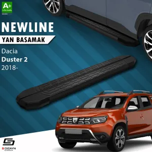 Dacia Duster 2017-2024 (HM) uyumlu 2 NewLine Siyah Yan Basamak 183 Cm 2018-2023 A+ Kalite modelleri DRS Tuning'de. Kaliteli malzeme, hızlı kargo ve güvenli