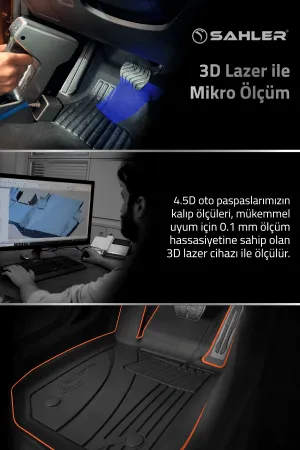 Hyundai Santa Fe Dizel/Benzin 2018+ Uyumlu SAHLER Araca Özel 4.5D Havuzlu Oto Paspas - Görsel 5