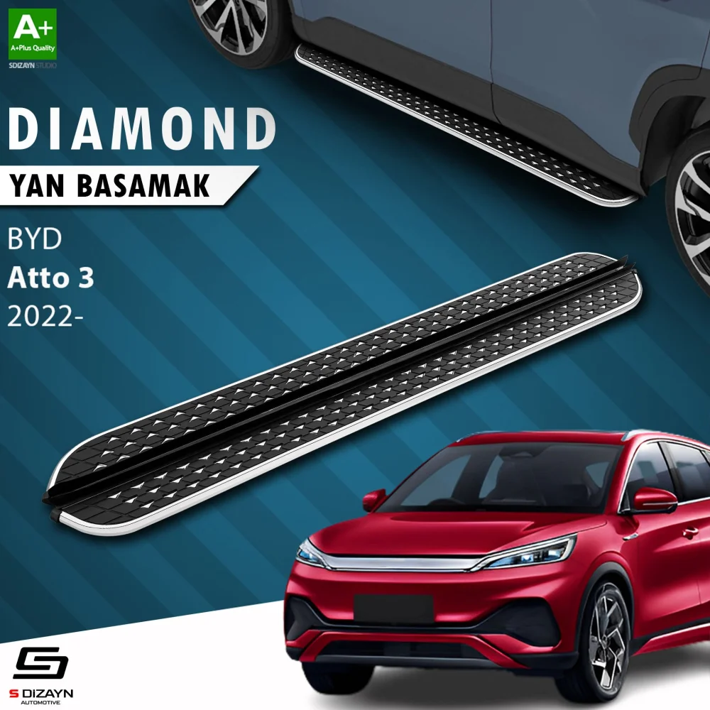 Drs Tuning BYD Atto 3 Diamond Krom Yan Basamak 183 Cm 2022 Üzeri