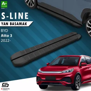 BYD Atto 3 2022-Günümüz (Atto 3) uyumlu S-Line Siyah Yan Basamak 193 Cm 2022 Üzeri modelleri Oto Aksesuar Shop'de. Kaliteli malzeme, hızlı kargo ve güvenli