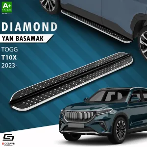 TOGG T10X 2023-Günümüz (T10X) uyumlu Diamond Krom Yan Basamak 203 Cm 2023 Üzeri modelleri DRS Tuning'de. Kaliteli malzeme, hızlı kargo ve güvenli alışverişle