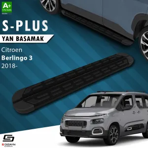 Citroen Berlingo 2018-Günümüz (K9) uyumlu 3 S-Plus Siyah Yan Basamak 203 Cm 2018 Üzeri modelleri DRS Tuning'de. Kaliteli malzeme, hızlı kargo ve güvenli