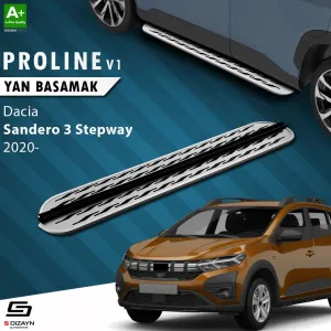 Dacia Sandero 2020-Günümüz (DJF) uyumlu 3 Stepway OEM Still Pro V2 Aluminyum Yan Basamak 183 Cm 2020 Üzeri modelleri DRS Tuning'de. Kaliteli malzeme, hızlı