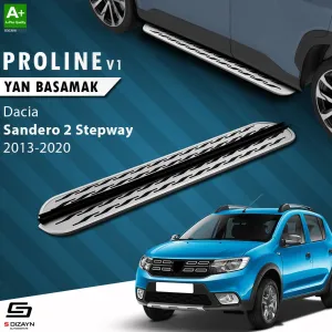 Dacia Sandero 2012-2020 (B52) uyumlu 2 Stepway OEM Still Pro V2 Aluminyum Yan Basamak 173 Cm 2013-2020 modelleri DRS Tuning'de. Kaliteli malzeme, hızlı kargo