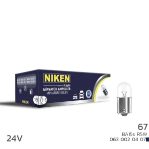 Niken uyumlu 24V 67 Ampul (R5W) BA15S 10 LU modelleri DRS Tuning'de. Kaliteli malzeme, hızlı kargo ve güvenli alışverişle hemen inceleyin.