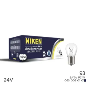 Niken uyumlu 24V 93 Ampul (P21W) BA15S 10 LU modelleri DRS Tuning'de. Kaliteli malzeme, hızlı kargo ve güvenli alışverişle hemen inceleyin.