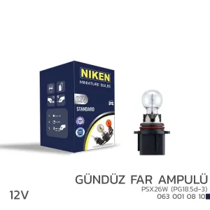 Niken uyumlu 12V PSX26W Gündüz Far Ampulü (PG18.5d-3) 10’Lu modelleri DRS Tuning'de. Kaliteli malzeme, hızlı kargo ve güvenli alışverişle hemen inceleyin.