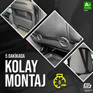 S-Dizayn Oto Koltuk Koruyucu Kılıf Çizgili Siyah Kırmızı Universal 2+1 Parça Ön Arka A+ Kalite thumb 5
