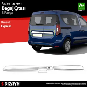 s-dizayn uyumlu Renault Express Krom Bagaj Çıtası 3 Prç. 2021 Üzeri modelleri DRS Tuning'de. Kaliteli malzeme, hızlı kargo ve güvenli alışverişle hemen