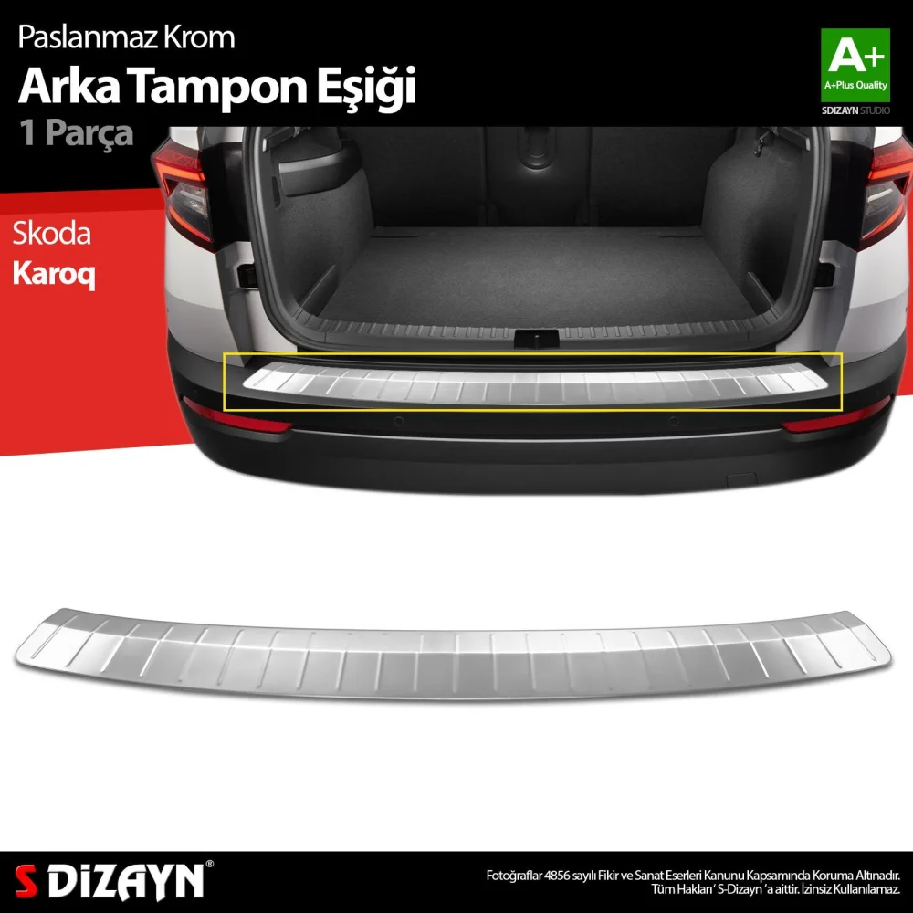 Drs Tuning Skoda Karoq Krom Arka Tampon Eşiği 2017 Üzeri