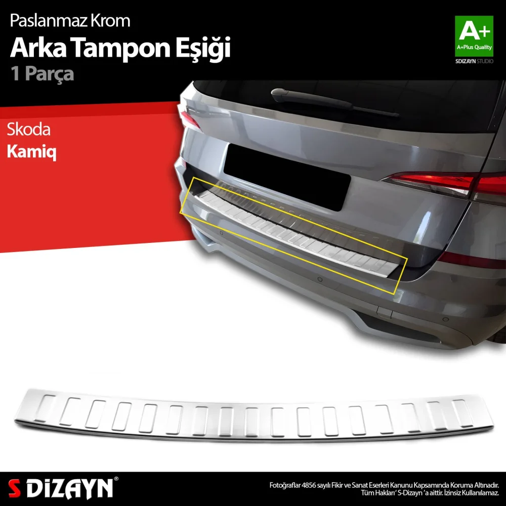 Drs Tuning Skoda Kamiq Krom Arka Tampon Eşiği 2019 Üzeri