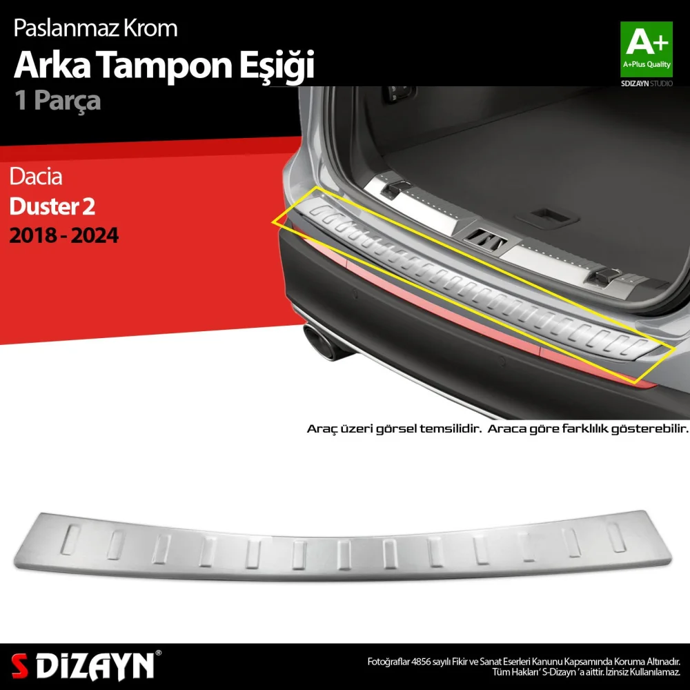 Drs Tuning Dacia Duster Krom Arka Tampon Eşiği 2018-2023