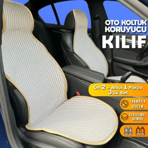 Drs Tuning Oto Koltuk Koruyucu Kılıf Krem Universal 2+1 Parça Ön Arka A+ Kalite