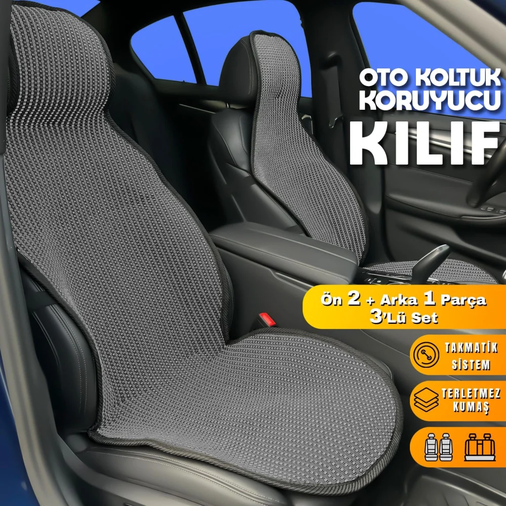 Nissan Sunny Uyumlu Koltuk Kılıfı Minder Füme 2+1 Ön Arka Set