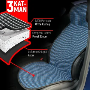 Drs Tuning Oto Koltuk Koruyucu Kılıf Siyah Universal 2+1 Parça Ön Arka A+ Kalite - Görsel 3