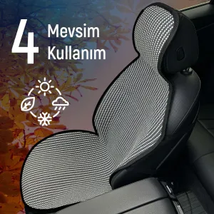 Drs Tuning Oto Koltuk Koruyucu Kılıf Çizgili Füme Beyaz Universal 2+1 Parça Ön Arka A+ Kalite - Görsel 4