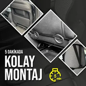 Drs Tuning Oto Koltuk Koruyucu Kılıf Çizgili Füme Beyaz Universal 2+1 Parça Ön Arka A+ Kalite - Görsel 5