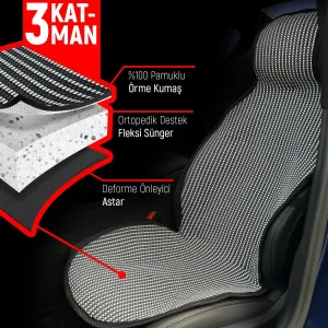 Drs Tuning Oto Koltuk Koruyucu Kılıf Çizgili Füme Beyaz Universal 2+1 Parça Ön Arka A+ Kalite - Görsel 2