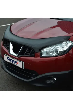 Cappafe Nissan Qashqai Ön Kaput Koruyucu Rüzgarlığı 4mm Akrilik (abs) Piano Black 2010-2013 thumb 2